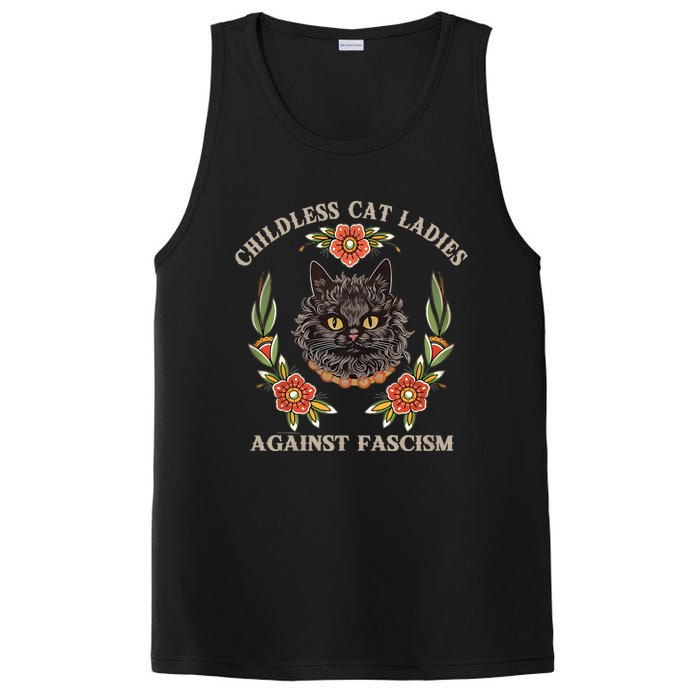 Retro Childless Cat Ladies Against Fascism Women Feminist PosiCharge Competitor Tank