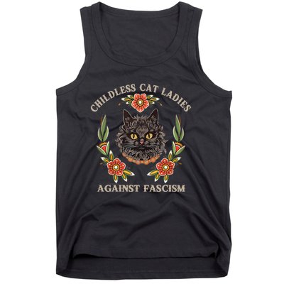 Retro Childless Cat Ladies Against Fascism Women Feminist Tank Top