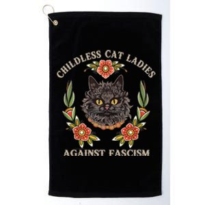 Retro Childless Cat Ladies Against Fascism Women Feminist Platinum Collection Golf Towel