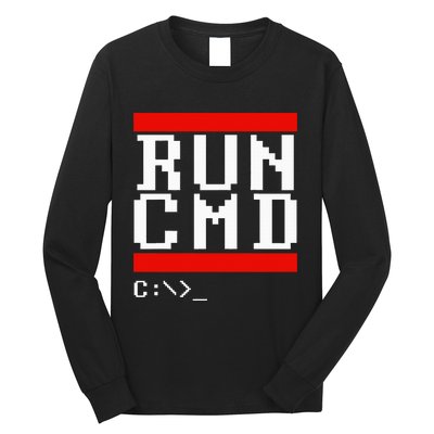 Run Cmd Computer Command Software Coder Programmer Long Sleeve Shirt