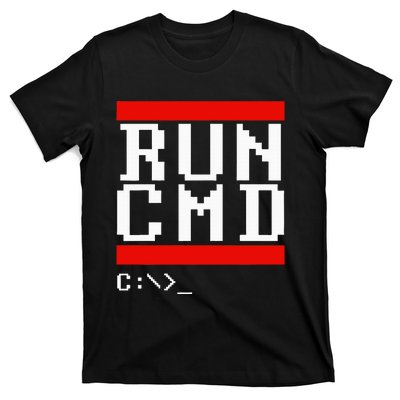 Run Cmd Computer Command Software Coder Programmer T-Shirt