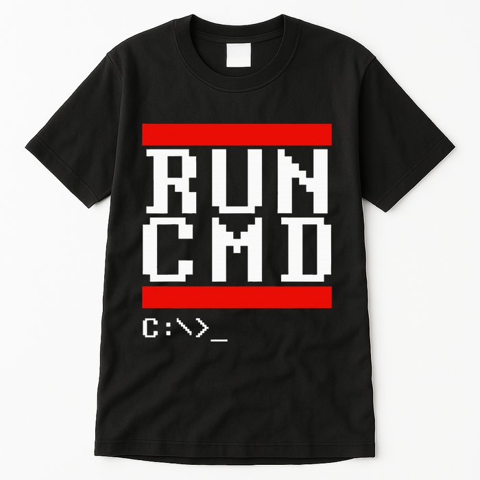 Run Cmd Computer Command Software Coder Programmer Tall T-Shirt