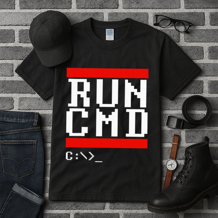 Run Cmd Computer Command Software Coder Programmer Tall T-Shirt