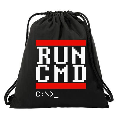 Run Cmd Computer Command Software Coder Programmer Drawstring Bag