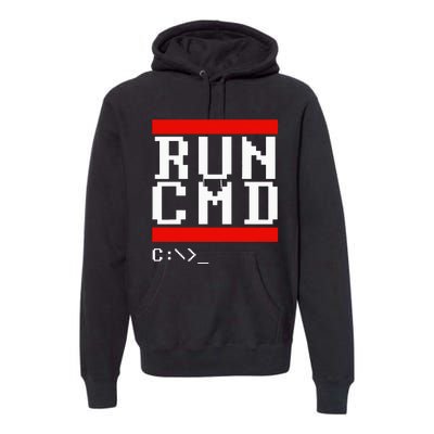 Run Cmd Computer Command Software Coder Programmer Premium Hoodie