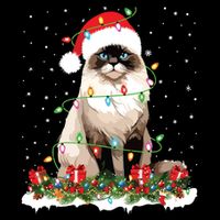 Ragdoll Cat Christmas Lights Xmas Holiday Cat Lover 16 in Basic Backpack