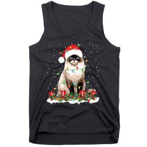 Ragdoll Cat Christmas Lights Xmas Holiday Cat Lover Tank Top