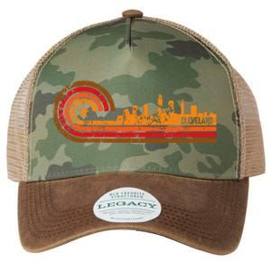 Retro Cleveland Cityscape Cleveland Oh Skyline Legacy Tie Dye Trucker Hat