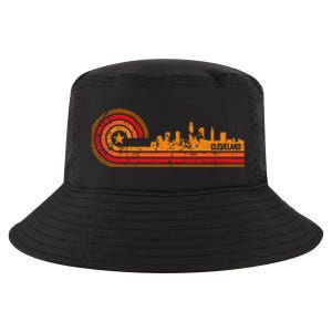 Retro Cleveland Cityscape Cleveland Oh Skyline Cool Comfort Performance Bucket Hat