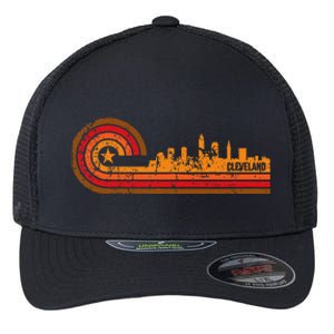 Retro Cleveland Cityscape Cleveland Oh Skyline Flexfit Unipanel Trucker Cap