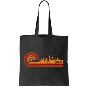 Retro Cleveland Cityscape Cleveland Oh Skyline Tote Bag