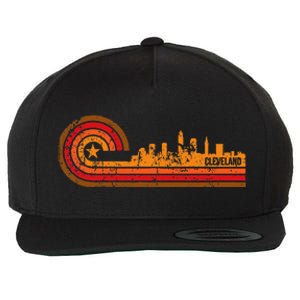 Retro Cleveland Cityscape Cleveland Oh Skyline Wool Snapback Cap