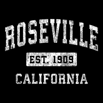 Roseville California Ca Vintage Established Sports T-Shirt