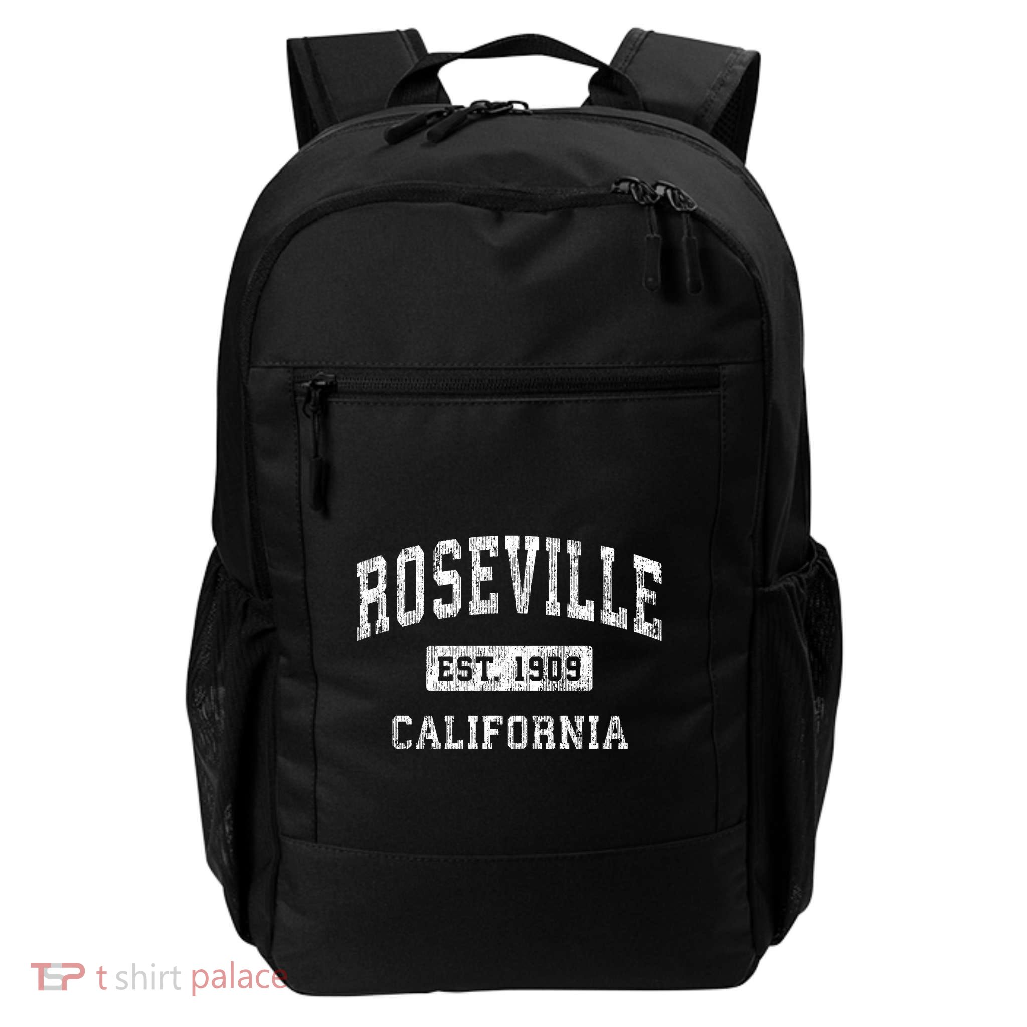 Roseville California Ca Vintage Established Sports Backpack