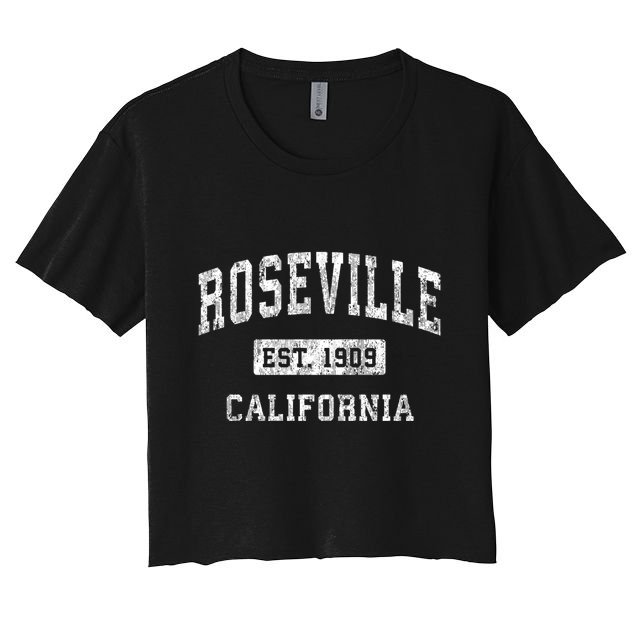 Roseville California Ca Vintage Established Sports Crop Top