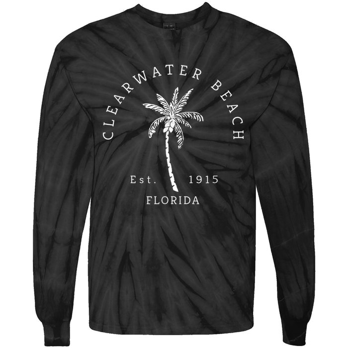 Retro Cool Clearwater Beach Mens Womens Florida Tie-Dye Long Sleeve Shirt