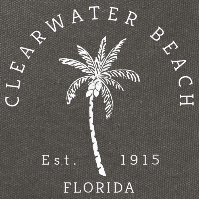 Retro Cool Clearwater Beach Mens Womens Florida Cotton Canvas Backpack