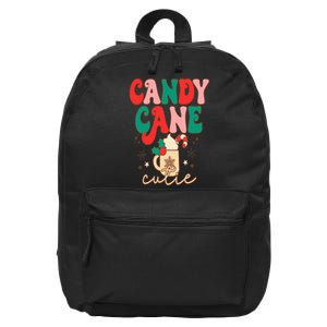 Retro Cute Candy Cane Cutie Christmas Hot Cocoa Funny Xmas 16 in Basic Backpack