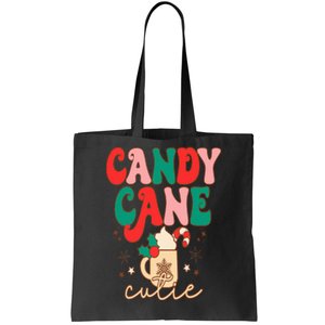 Retro Cute Candy Cane Cutie Christmas Hot Cocoa Funny Xmas Tote Bag