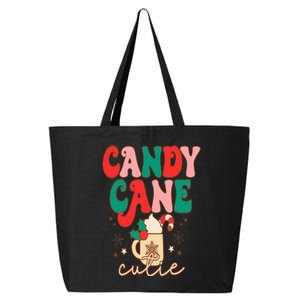 Retro Cute Candy Cane Cutie Christmas Hot Cocoa Funny Xmas 25L Jumbo Tote