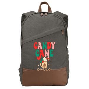 Retro Cute Candy Cane Cutie Christmas Hot Cocoa Funny Xmas Cotton Canvas Backpack