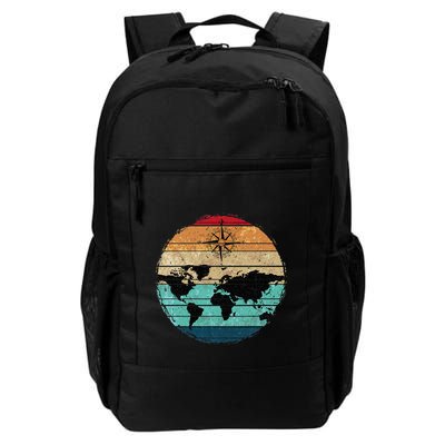 Retro Compass Countries Cartography World Map Daily Commute Backpack