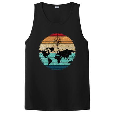 Retro Compass Countries Cartography World Map PosiCharge Competitor Tank