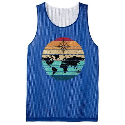 Retro Compass Countries Cartography World Map Mesh Reversible Basketball Jersey Tank