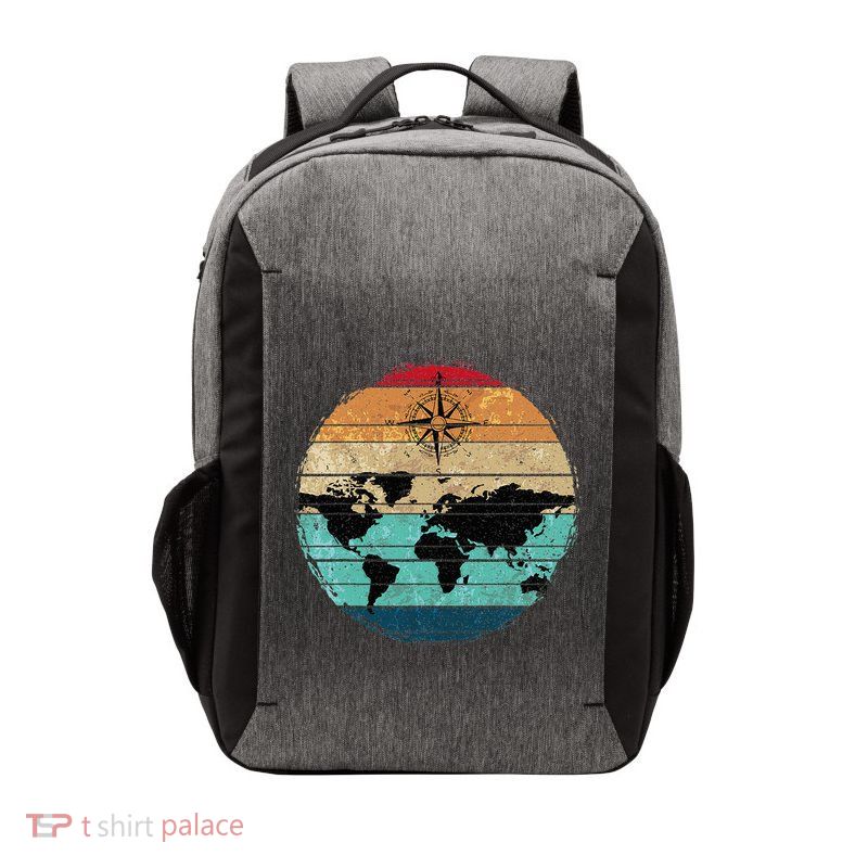 Retro Compass Countries Cartography World Map Vector Backpack