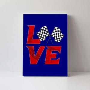 Race Car Checker Flag Love Auto Racing Meaningful Gift Canvas