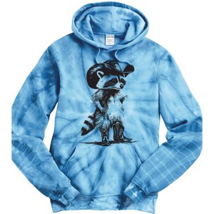 Raccoon Cowboy Cowgirl Trash Panda Western Country Tie Dye Hoodie