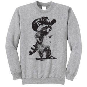 Raccoon Cowboy Cowgirl Trash Panda Western Country Tall Sweatshirt