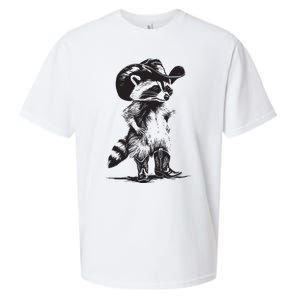 Raccoon Cowboy Cowgirl Trash Panda Western Country Sueded Cloud Jersey T-Shirt