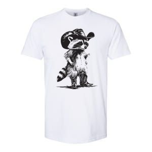 Raccoon Cowboy Cowgirl Trash Panda Western Country Softstyle CVC T-Shirt