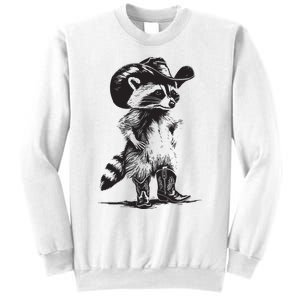 Raccoon Cowboy Cowgirl Trash Panda Western Country Sweatshirt