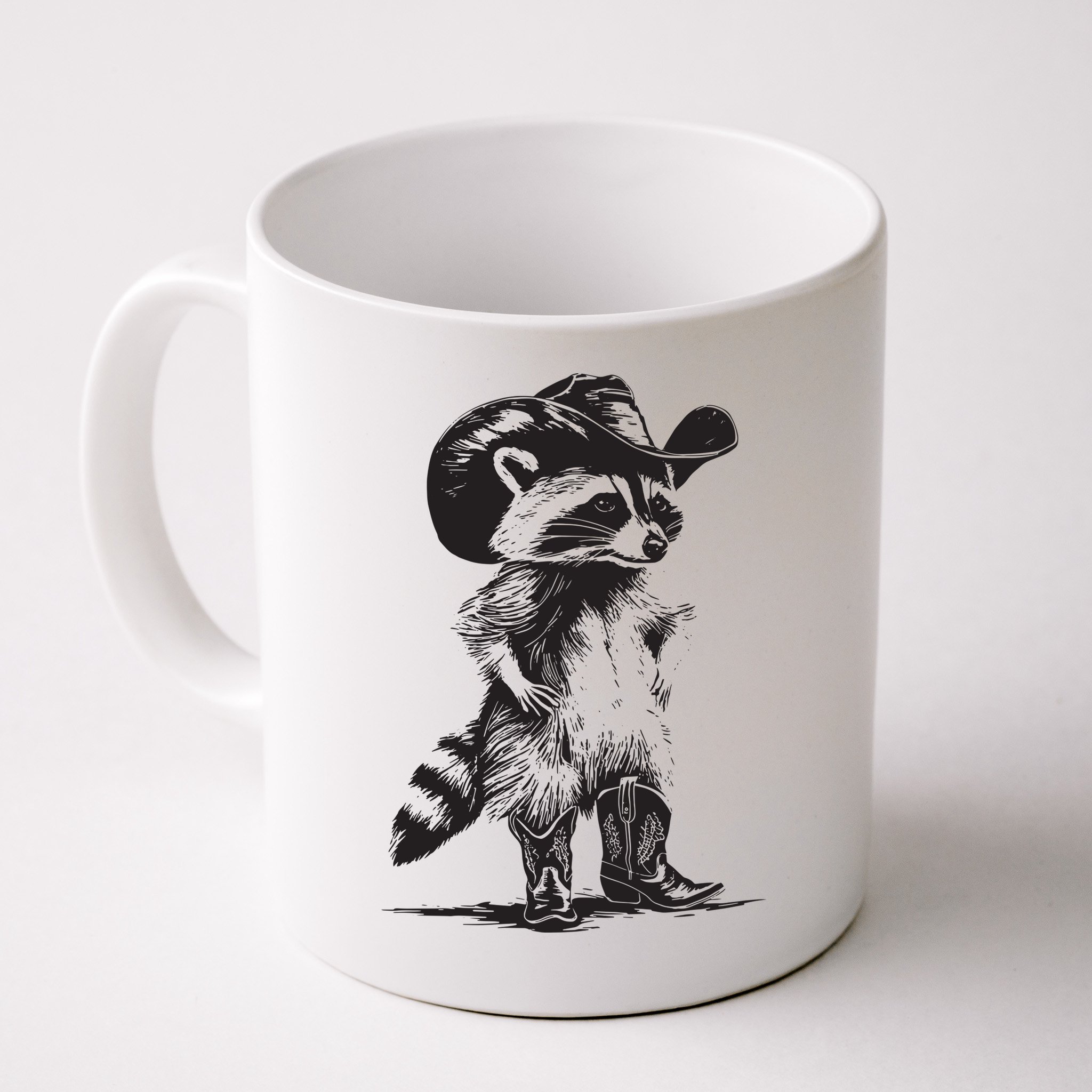 Raccoon Cowboy Cowgirl Trash Panda Western Country Mug