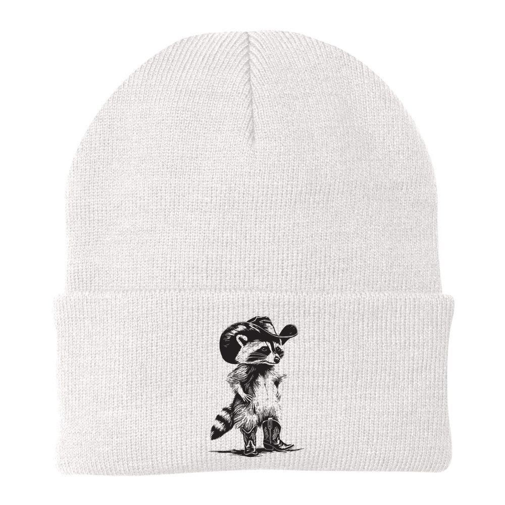 Raccoon Cowboy Cowgirl Trash Panda Western Country Beanie