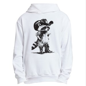 Raccoon Cowboy Cowgirl Trash Panda Western Country Urban Pullover Hoodie