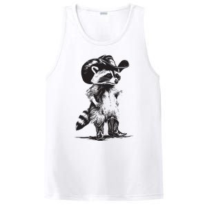 Raccoon Cowboy Cowgirl Trash Panda Western Country PosiCharge Competitor Tank