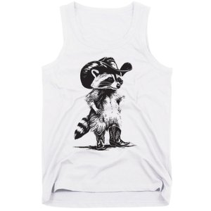 Raccoon Cowboy Cowgirl Trash Panda Western Country Tank Top