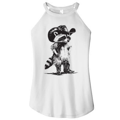 Raccoon Cowboy Cowgirl Trash Panda Western Country Women’s Perfect Tri Rocker Tank