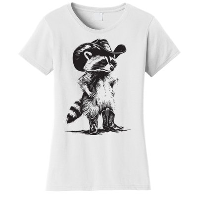 Raccoon Cowboy Cowgirl Trash Panda Western Country Women's T-Shirt