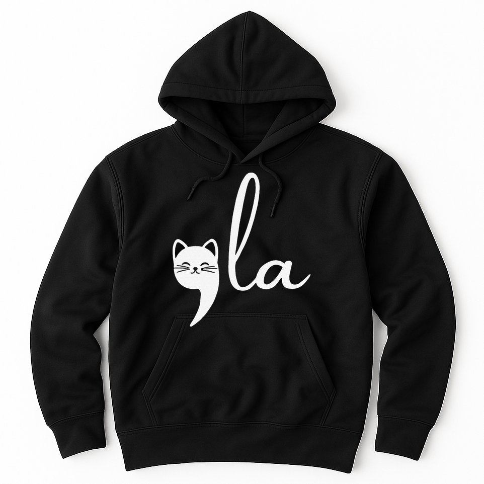 Retro Cat Comma La Kamala Harris For President 2024 Election Hoodie