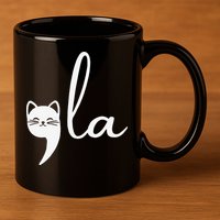 Retro Cat Comma La Kamala Harris For President 2024 Election 11oz C Handle Ceramic Mug