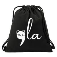Retro Cat Comma La Kamala Harris For President 2024 Election Drawstring Bag