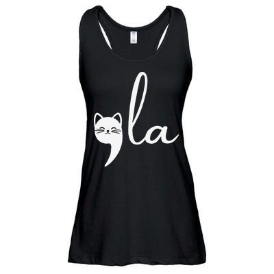 Retro Cat Comma La Kamala Harris For President 2024 Election Ladies Essential Flowy Tank