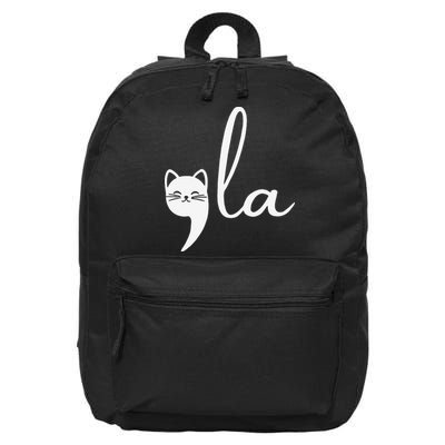 Retro Cat Comma La Kamala Harris For President 2024 Election 16 in Basic Backpack