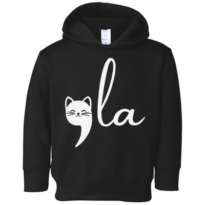 Retro Cat Comma La Kamala Harris For President 2024 Election Toddler Hoodie