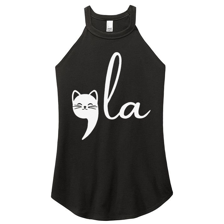 Retro Cat Comma La Kamala Harris For President 2024 Election Women's Perfect Tri Rocker Tank
