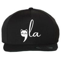 Retro Cat Comma La Kamala Harris For President 2024 Election Wool Snapback Cap